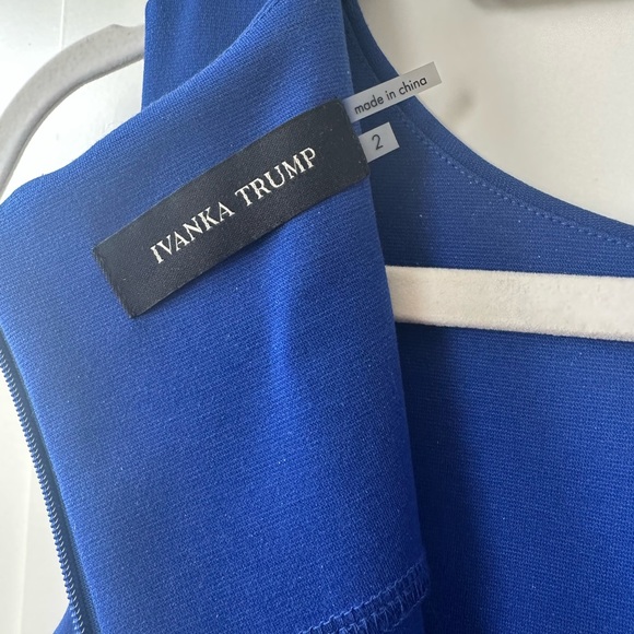 Ivanka Trump Blue Dress w/ Gold Detail - Size 2 - Picture 5 of 6